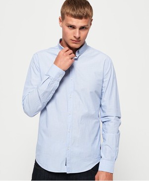 Superdry International Poplin Férfi Hosszú Ujjú Ing Kék | QTXLK5124